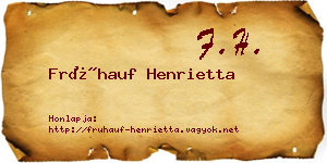 Frühauf Henrietta névjegykártya